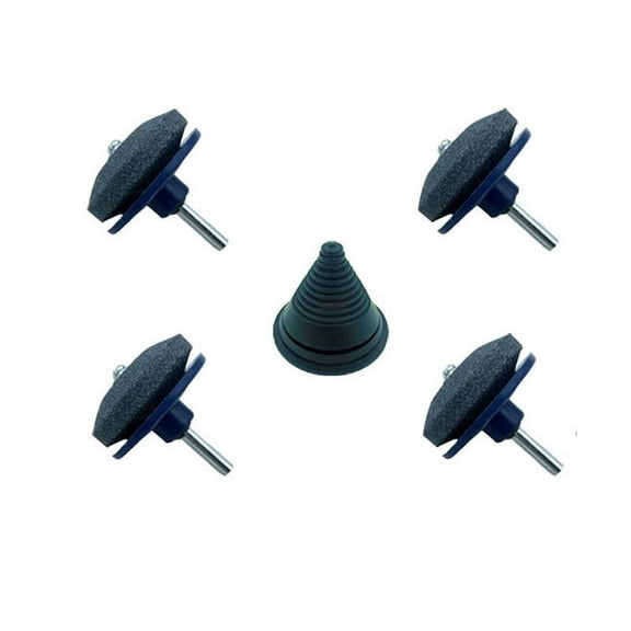 1set (5pcs) Lawn Mower Blade Sharpener Tool, Includes Balancer, Universal Lawn Mower Blade Sharpener Kit