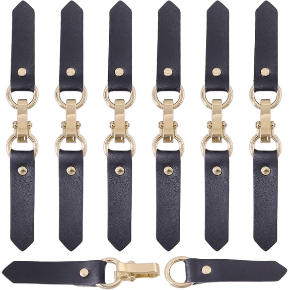 1set 6 Pcs Leather Coat Buckle Toggle Closure Button Black Leather Snap Sew on Toggles Buttons Replacement for Coat Jacket Bags DIY Clothes Accessories