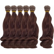 1set 6 Pcs Wig 200mm Curly Wigs Long Hair Extension Brown Color for DIY Handmade Crafts Colorful DIY