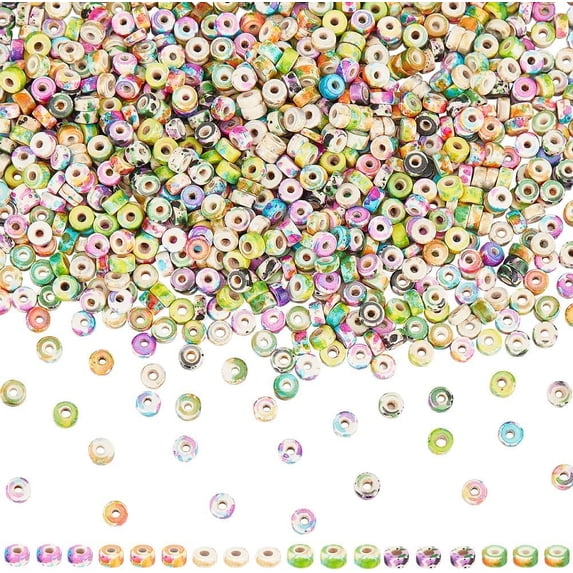 1set 6 Strands 6 colors Baking Paint Turquoise Beads Strands with Enamel Disc Mixed color 4.5x2~2.5mm Hole: 1mm about 155pcs/strand 15.24 inch(38.7cm) 1 strand/color