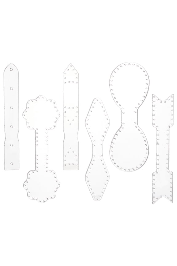 1set 6 pcs Acrylic Leather Keychain Template DIY Leather Keychain Transparent Template Durable Leather Template for Handmade Leather Keychains Wallets or Other Leather Crafts
