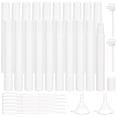 thumbnail image 1 of 1set 60 pcs 5ml Mini Spray Bottles Plastic Travel Spray Bottles White Perfume Refillable Bottles Portable Fine Mist Spray Bottles with 2 pcs Funnel Hoppers 6 pcs Droppers 2 pcs Pumps, 1 of 6
