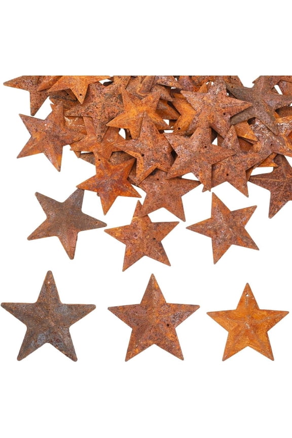 1set 60pcs 3 styles Star Rust Iron Big Pendants Mixed color 38~47x39.5~47x4mm Hole: 1~1.2mm