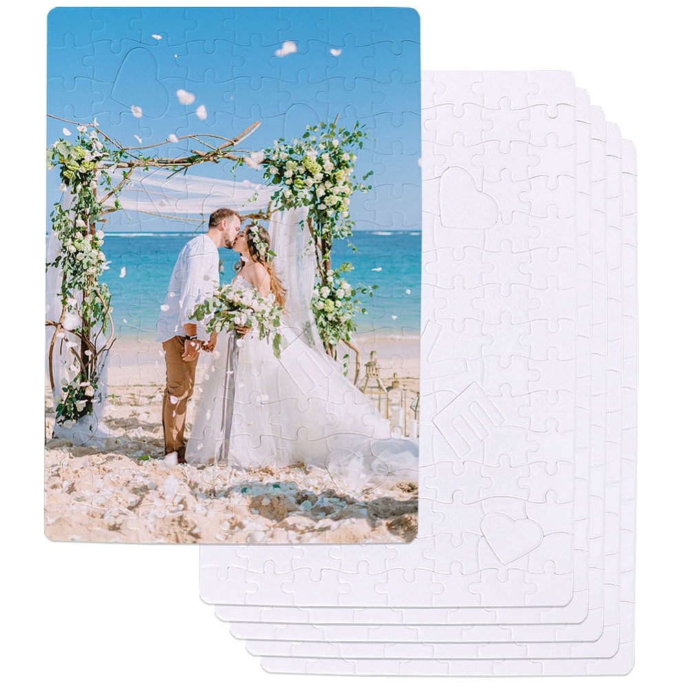 1set 6Pcs Paper Heat Transfer Blank Puzzle for Adult Chrildren White Rectangle 198x283x2mm