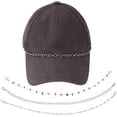 thumbnail image 1 of 1set 6pcs 3 styles 304 Stainless Steel Chain Baseball Cap Chain with Smoky Quartz Chips and Lobster Claw Clasps Stainless Steel color 280~280mm 2pcs/style, 1 of 6