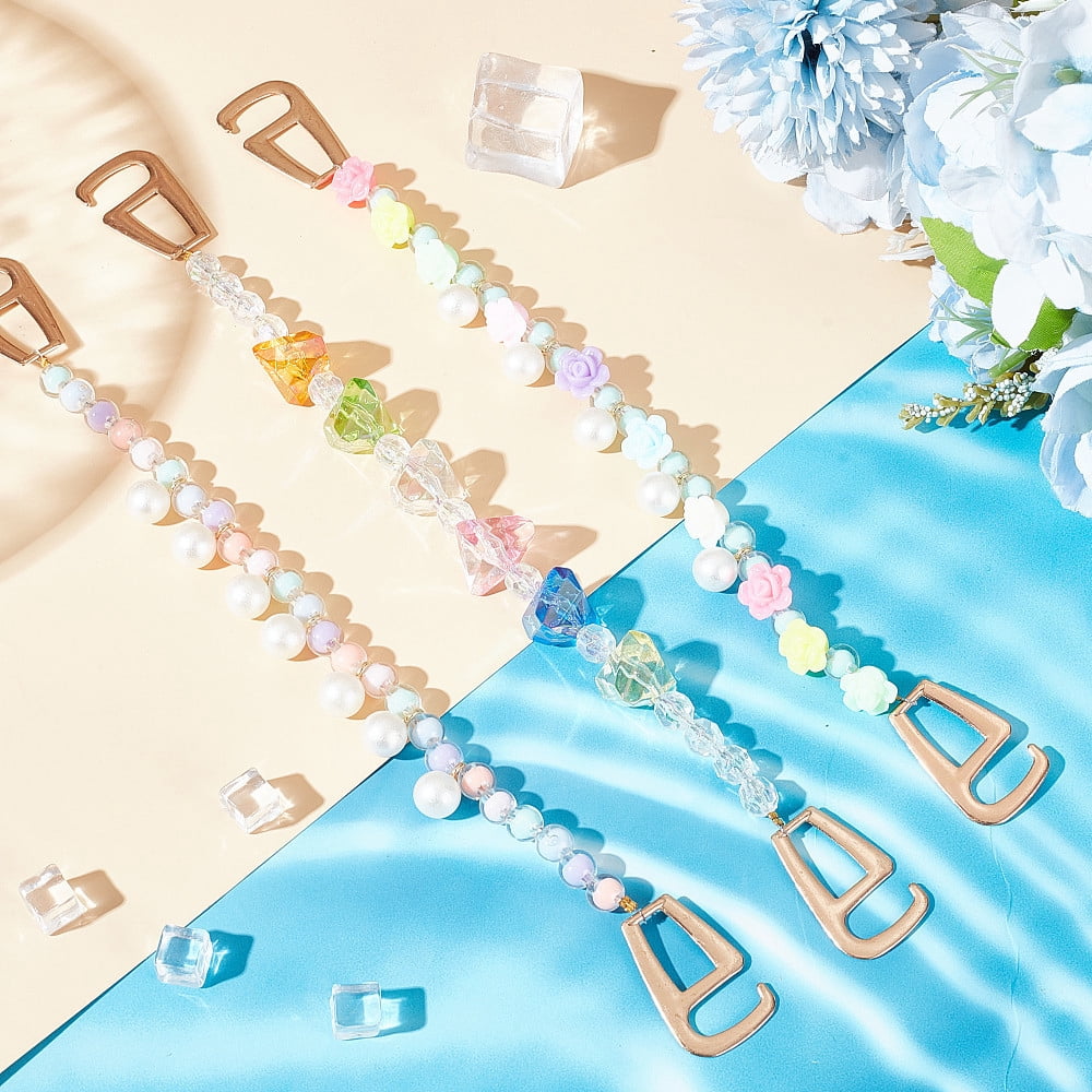 Shoe String Chain 1set 6pcs 3 styles Candy Series Acrylic Boot Strap Chains with Plastic ...
