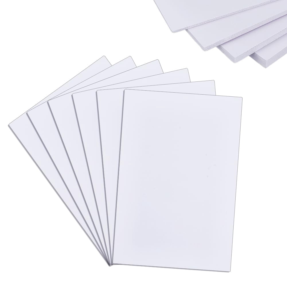 1set 6pcs 4 styles Rectangle PVC Foam Board Craft Foam White 299~300x199~199.5x3~9mm