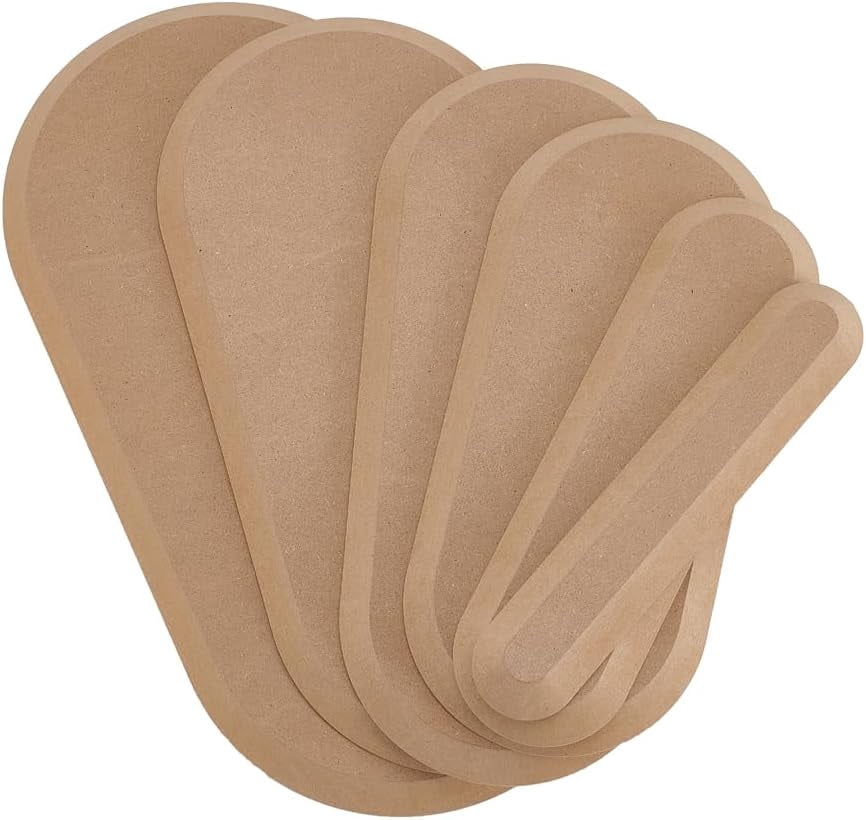 1set 6pcs 6 styles Wood Boards Ceramic Clay Drying Board Ceramic Making Tools Oval BurlyWood 244~415x47~210x15mm 1pc/style