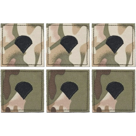 1set 6pcs Embroidered Rank Insignia Staff Sergeant Patch Army Rank Patches Polyester Epaulette Camouflage for Outdoor Adventure Role Play and Model Showcase Teardrop 2×2×0.2inch Brown