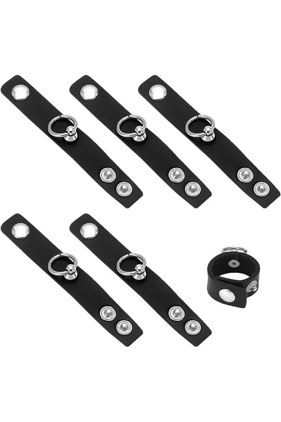 1set 6pcs National style Retro Simple Couple Leather Pendants 98x14.5x10.5mm Hole: 12mm