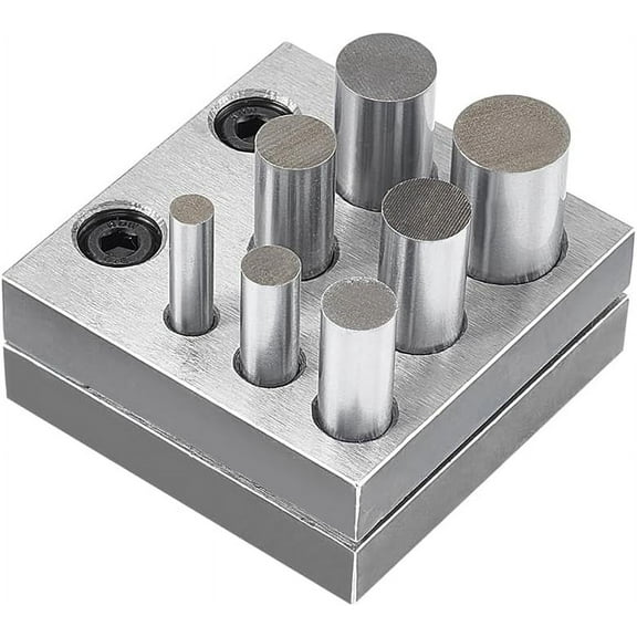 1set 7 Sizes Disc Cutter Set Carbon Steel Circle Round Disc Cutter Jewelry Making Metal Cutting Forming Pendant Charm Coin Punch Tool Metal Precision Circle Cutting Tool Size 0.24"-0.63" Silver
