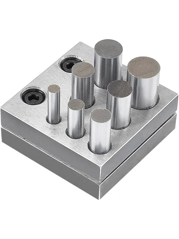 1set 7 Sizes Disc Cutter Set Carbon Steel Circle Round Disc Cutter Jewelry Making Metal Cutting Forming Pendant Charm Coin Punch Tool Metal Precision Circle Cutting Tool Size 0.24"-0.63" Silver