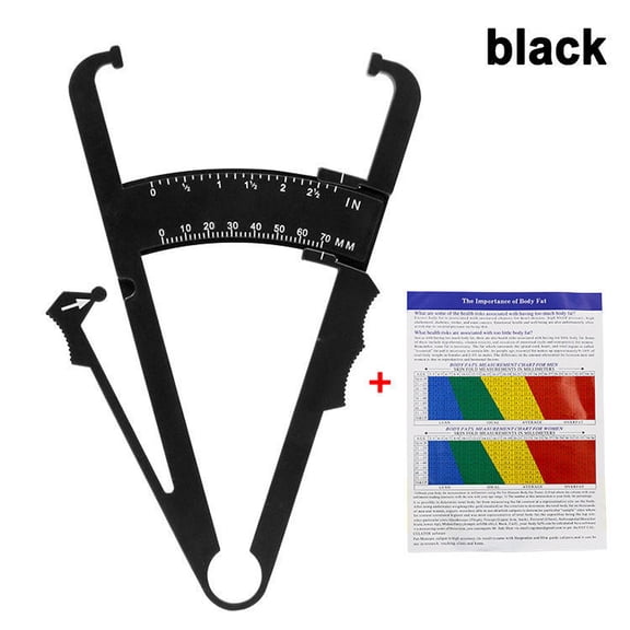 1set 70mm Skinfold Body Fat Caliper Set with Measure Tape Body Fat Monitors Body Fat Tester Skinfold Measurement accessory