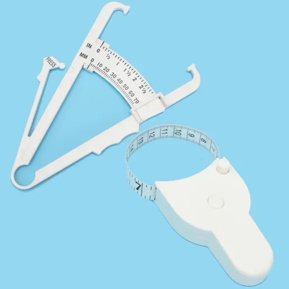 1set 70mm Skinfold Body Fat Caliper Set with Measure Tape Body Fat Monitors Body Fat Tester Skinfold Measurement accessory