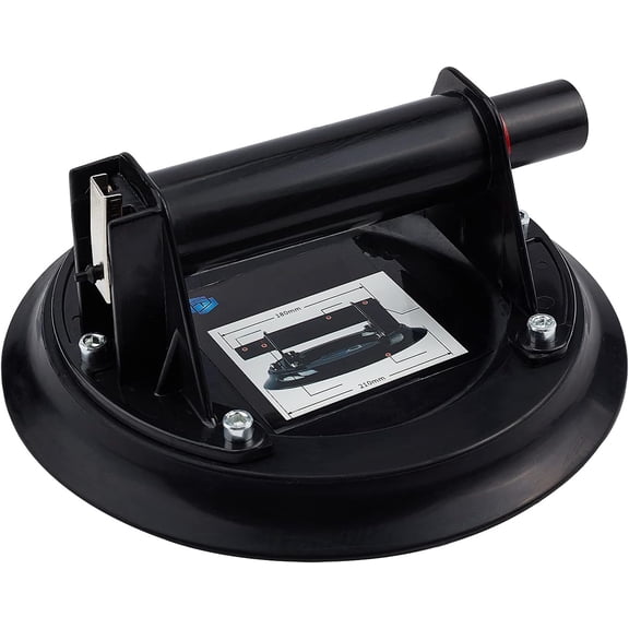 1set 8.27x6.7Inch Black Plastic Suction Cup Glass Lifter Heavy Duty Glass Sucker with Handle for Tiles Glazing Marble Windows for DIY