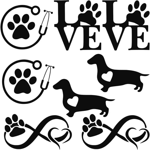 1set 8 Sheets 4 style Infinity Love & Bird Laser style Plastic Adhesive Car Stickers Waterproof Window Decals for Car Wall Decoration Black 85~126x120~163x0.2mm 2 Sheets/style
