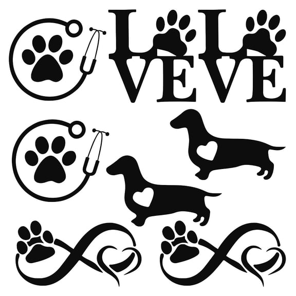 1set 8 Sheets 4 style Infinity Love & Bird Laser style Plastic Adhesive Car Stickers Waterproof Window Decals for Car Wall Decoration Black 85~126x120~163x0.2mm 2 Sheets/style Plastic