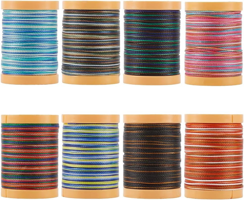 1set 8 rolls 8 colors 12-Ply Polyester Thread Cord For Jewelry Making Mixed color 0.5mm about 87.49 Yards(80m)/Roll 1 color/roll