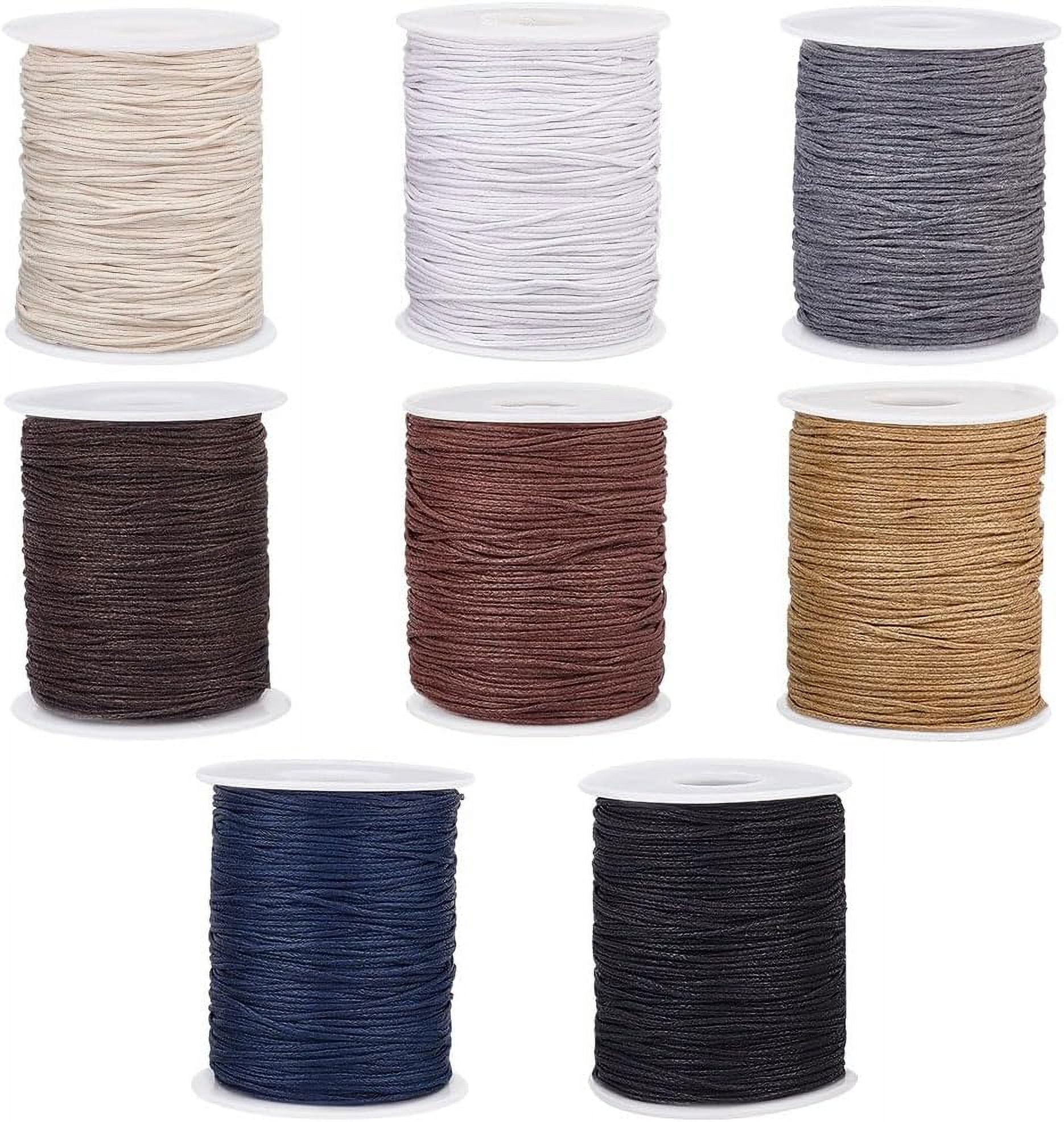 1set 800 Yards 1mm Waxed Cord 8 Colors Waxed String Cotton Waxed Thread Beading Cord for Chinese Knotting Wax Cord Necklace String for Jewelry Making Bracelet Earth Tone