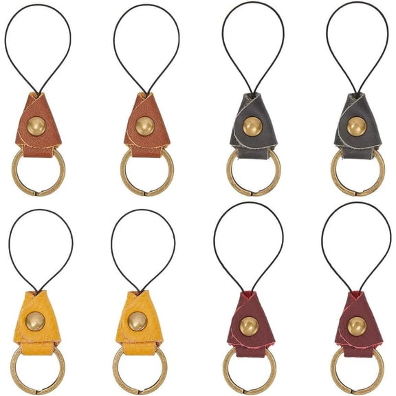 1set 8pcs 4 colors Leather & Alloy Mobile Straps Mixed color 9.7cm 2pcs/color