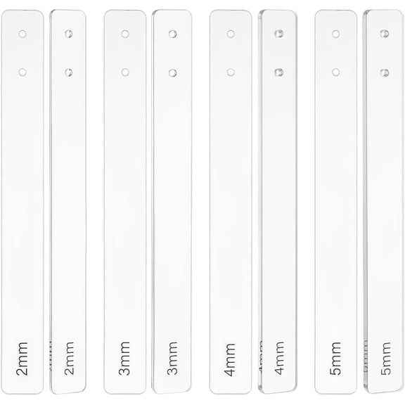 1set 8pcs 4 styles Rectangle Acrylic Modeling Tools Ceramic Making Supplies Clear 180x20x2~5mm 2pcs/style