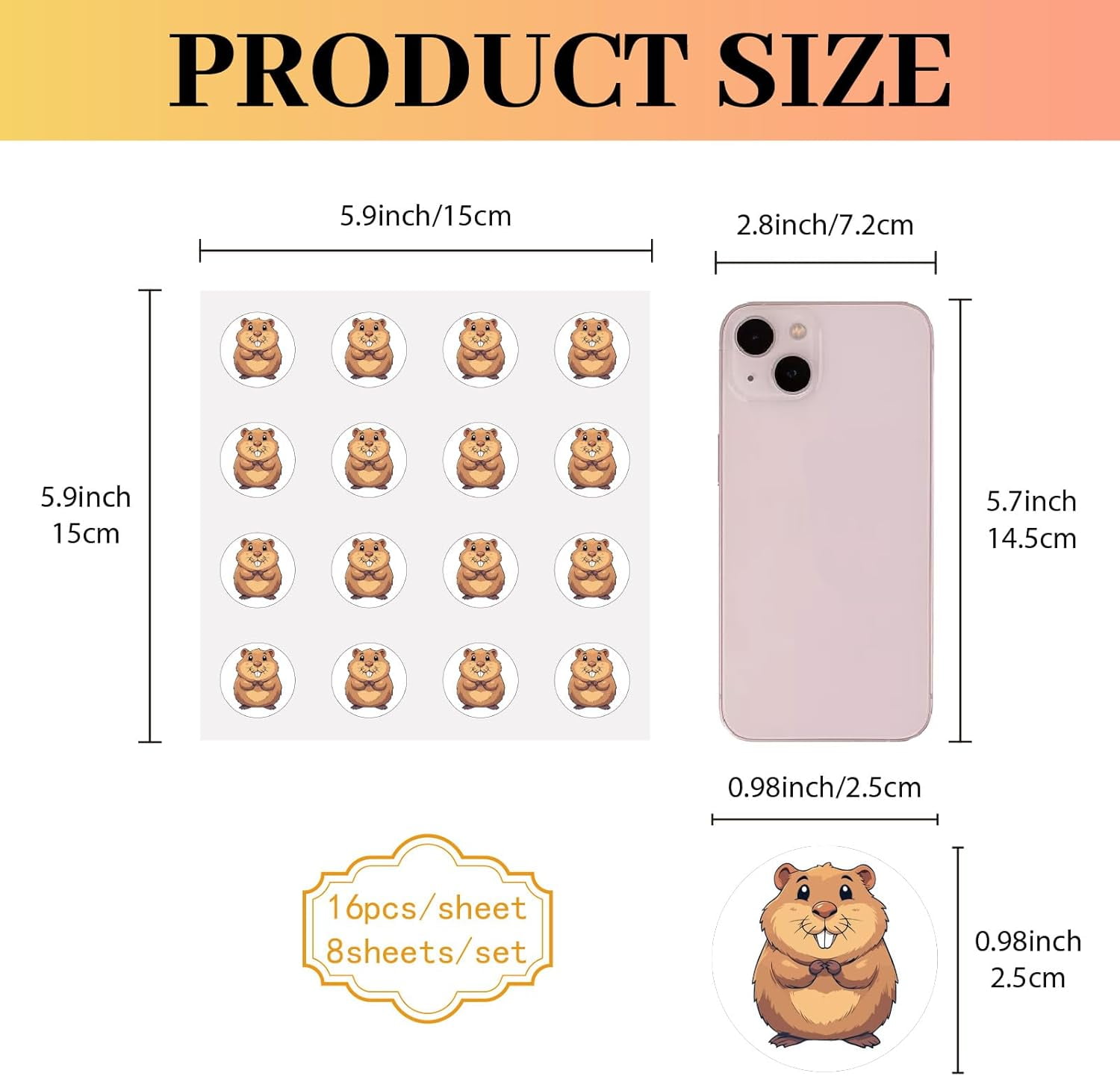 1set 8pcs Plastic Waterproof Self-Adhesive Picture Stickers Round Dot ...