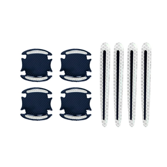 1set 8pcs Red Car Door Ice White Luminous Reflective Handle Reflective Stickers, Decorative Safety Stickers for Car Interior