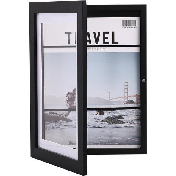 1set 9.8x13Inch Rectangle Flip Cover Wooden Oil Painting Storage Art Frames Front Opening Holds box Photo Frame with Iron Nail for Painting Display Home Decoration Black