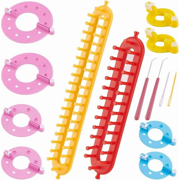 1set ABS Plastic Knitting Loom for Making Pom Pom Floriation Tools Sewing Craft Knitting Accessories Mixed color 6.6x5.55x1.55cm Inner Diameter: 2.5cm