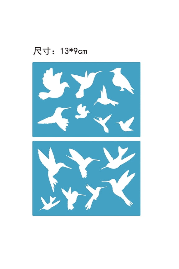 1set Acrylic Earring Handwork Template Card Leather Cutting Stencils Deep Sky Blue Hummingbird 130x90x2mm 2pcs/set