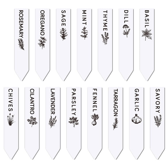 1set Acrylic Plant Labels for Seed Potting Herbs Flowers Vegetables Plants 102x20x3mm 15pcs/set