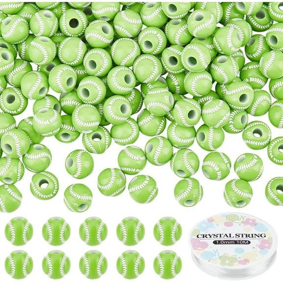 1set Acrylic Tennis European Beads Bracelets Making Kits Lime Green 11x10.5mm Hole: 4mm