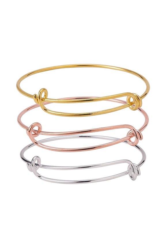 1set Adjustable Brass Bangles Making Mixed color 2-1/2 inch(64mm) 15pcs/set DIY