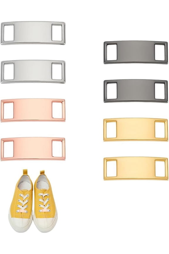 1set Alloy Rectangle Tag for Shoelaces Shoe Decoration Charms Curved Rectangle Customized Nameplate Words Blank Tag Shoe Buckles Shoelace Decoration Charms for Sneaker