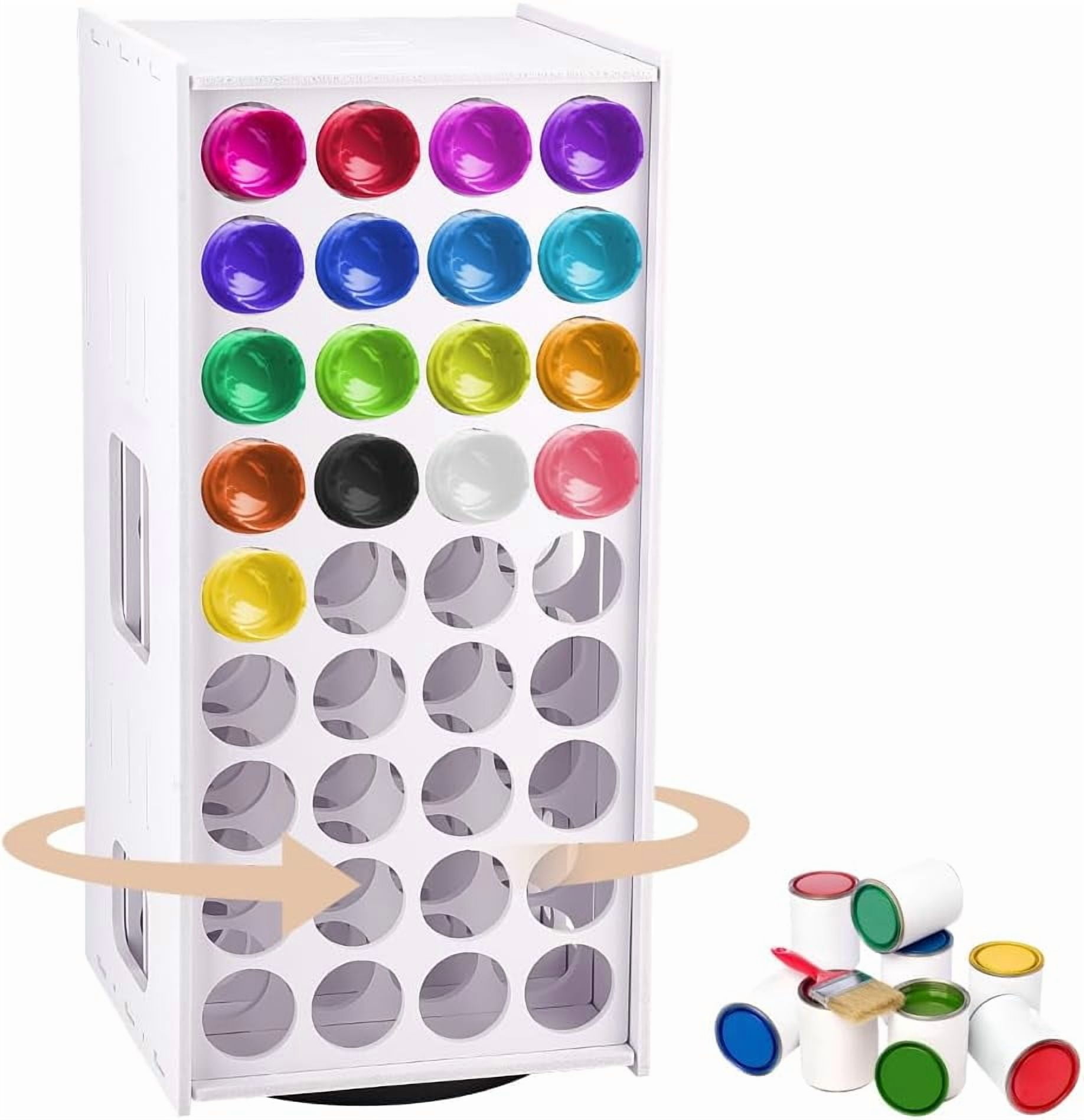 1set Art Marker Storage Rack for 36 Markers Markers Holder Storage with Divider Oil Pens Slots Rotatable Pigment Storage Holder Desk Art Storage for Home Classroom Office Decor White