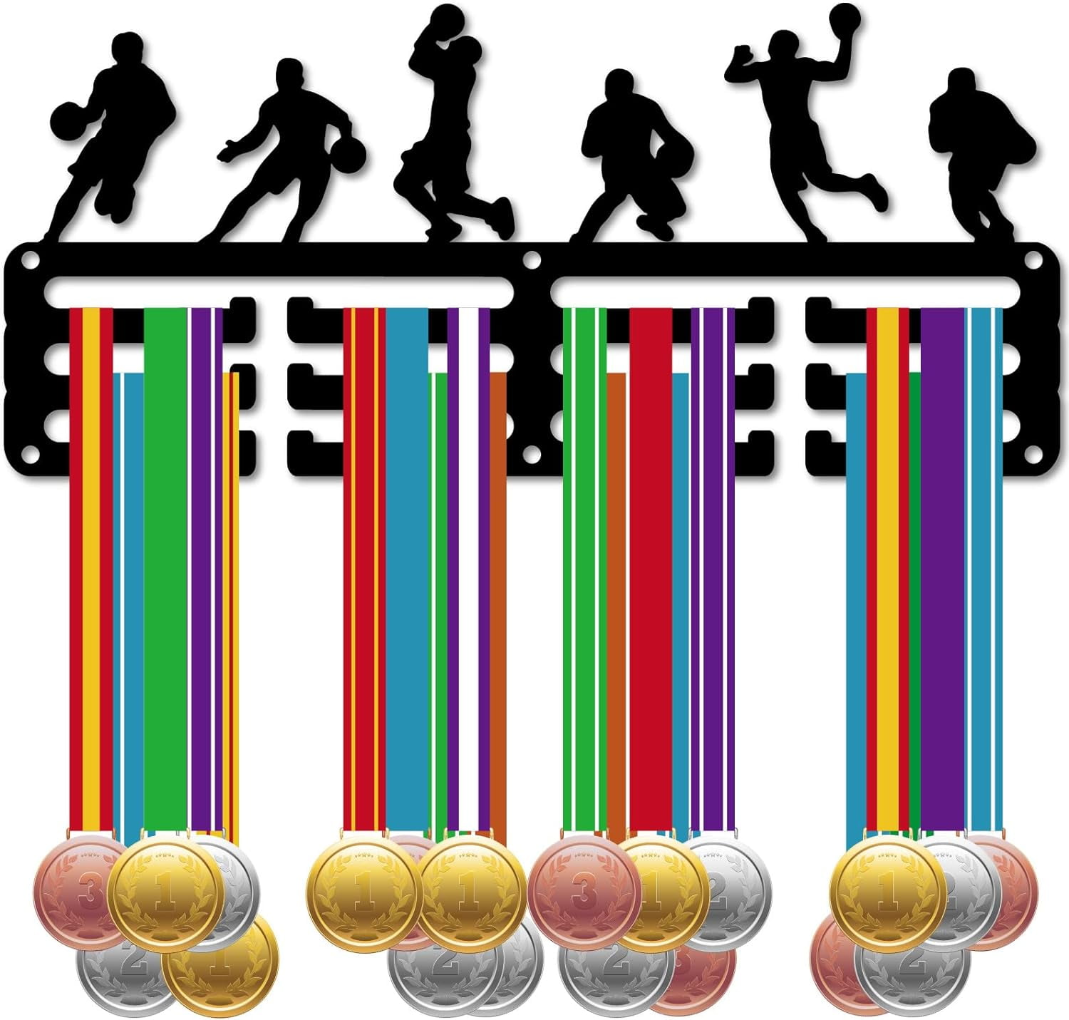 1set Basketball Medal Holder Sports Medals Hanger Display Rack Awards ...