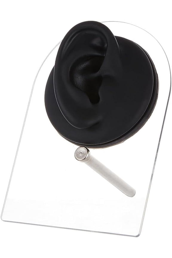1set Black Right Ear Displays Model Silicone Ear Model Silicone Flexible Ear Model with Acrylic Display Stands for Teaching Tools Display Earrings Professional Piercings Practice