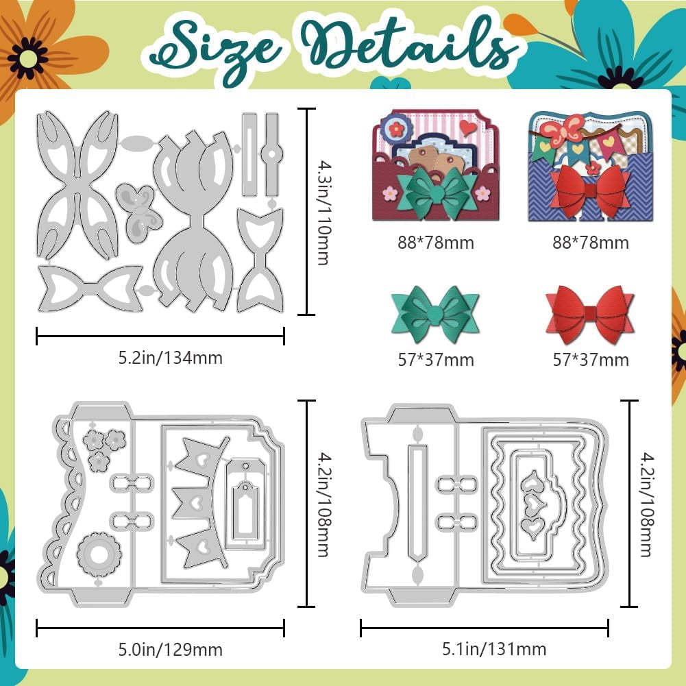 5 Pcs Bowknot Metal Die Cuts, 5 Pcs Bowknot Cutting Martinique
