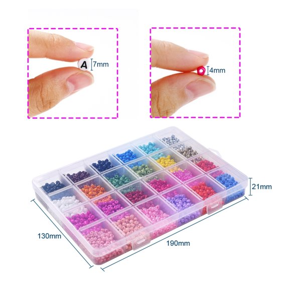 1set Bracelet Jewelry Making Kits Including Glass Seed Beads Acrylic Beads Stainless Steel & Tweezers & Jump Ring PVC Zip Lock bag Alloy Pendants Elastic Thread Mixed color Glass Seed Beads: 2880pcs