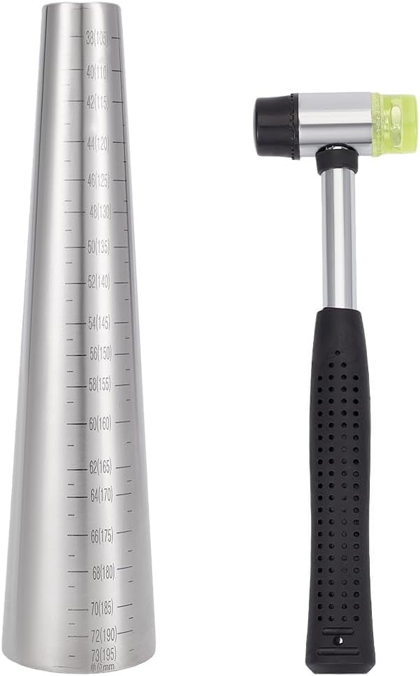 1set Bracelet Mandrel Sizer Set Including Iron Hammer Stainless Steel Round Bracelet Mandrel with Graduated Adjust Bracelet Making Jewelry Making Tool for Jewelry Makers DIY