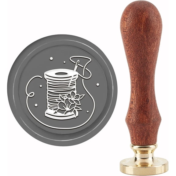 1set Brass Wax Seal Stamp with Handle for DIY Scrapbooking Sewing Theme Pattern 89x30mm DIY