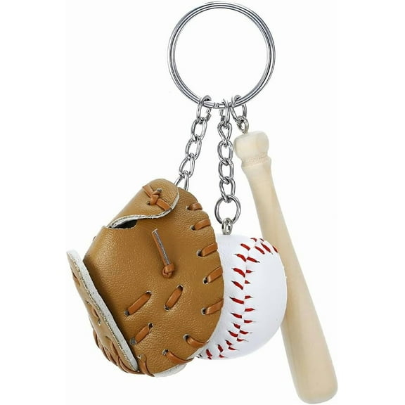 1set CALFOVERA 1pc PU Leather Keychain Baseball set Shape Peru 36mm 1pc/set