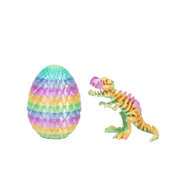 1set Candy Color Size: 13cm + 8.5cm 3D Printed Dinosaur Skeleton With Joints, Movable Dinosaur Bone Figurine, Tyrannosaurus Rex.