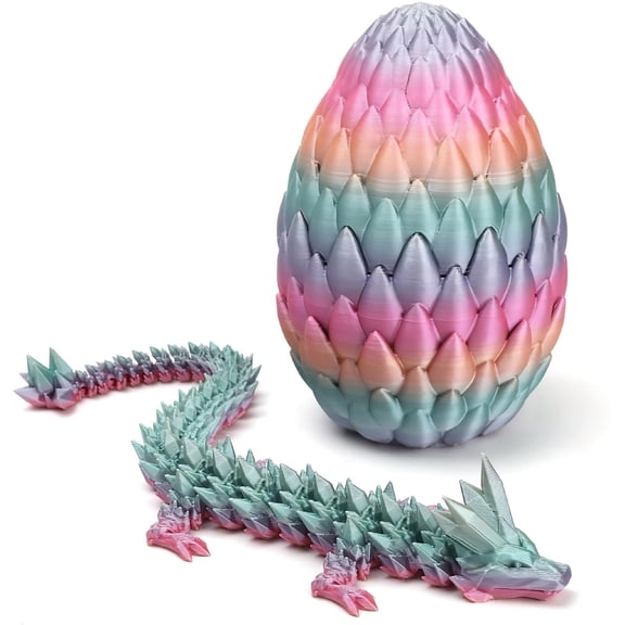 1set Candy Color Size: 29cm + 14cm Dragon Scale Egg 3D Printed Figurine With Articulated Joints