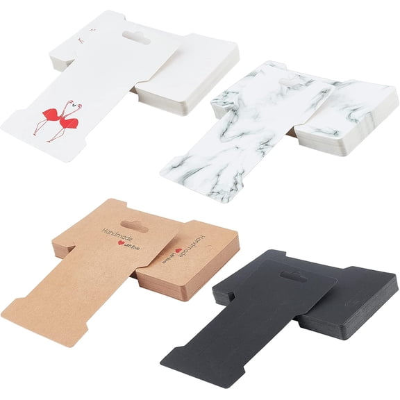 1set Cardboard Paper Hair Clip Display Cards Mixed color 11.5x6.65x0.02cm 4 colors 30pcs/color 120pcs/set