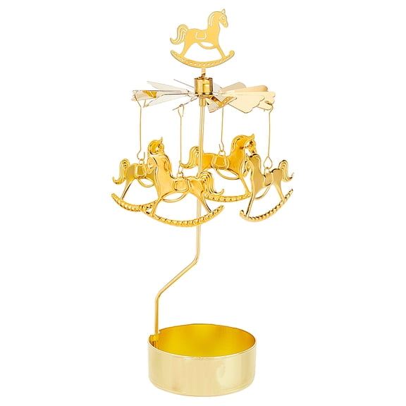 1set Carousel Rotating Candlestick Rotary Candle Holder Spinning Tea Light Candle Holder Gold Metal Rotating Candle Holder DIY