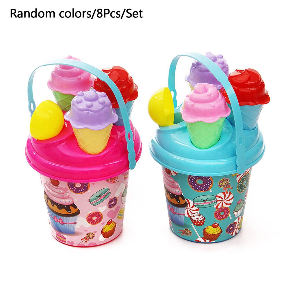 1set Children Outdoor Beach Ice Cream Bucket Model Sand Toy Sandpit