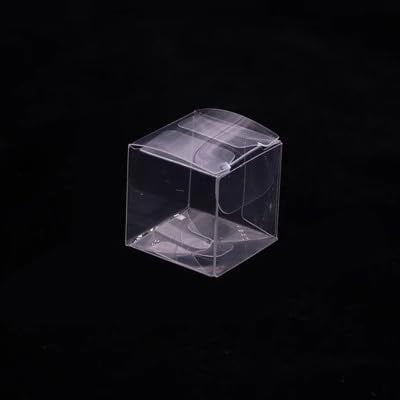 1set Clear PVC Plastic Storage boxes for Gift Packaging Square 10x10x10cm 8pcs