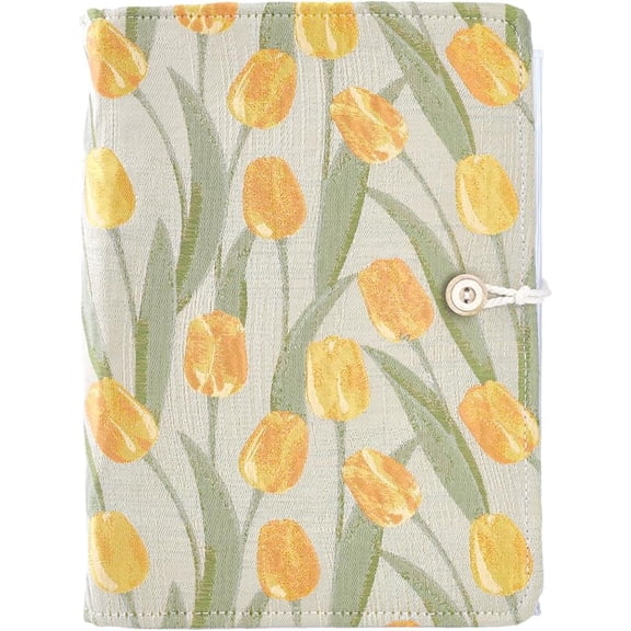 1set Cloth Binder Notebooks with Transparent PVC 6-hole Loose-leaf Invoice Pocket Flower 232x160x25mm