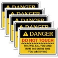 thumbnail image 1 of 1set Danger Do Not Touch This Will Kill You Warning Sign Stickers 9.8" x 6.9" Vinyl Safety Decal Unlimited Labels Adhesive Electrical Shock Hazard High Voltage Electrocution Waterproof Window Door, 1 of 6